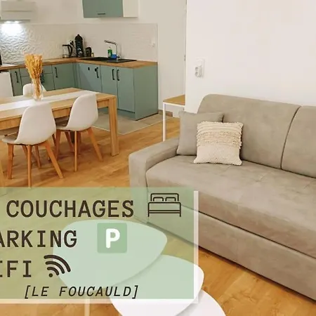 公寓 Le Foucauld 4 Canapes, Parking, Wifi